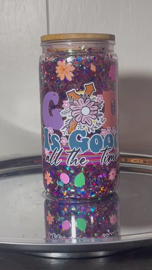 God is Good - Acrylic Glitter Tumbler